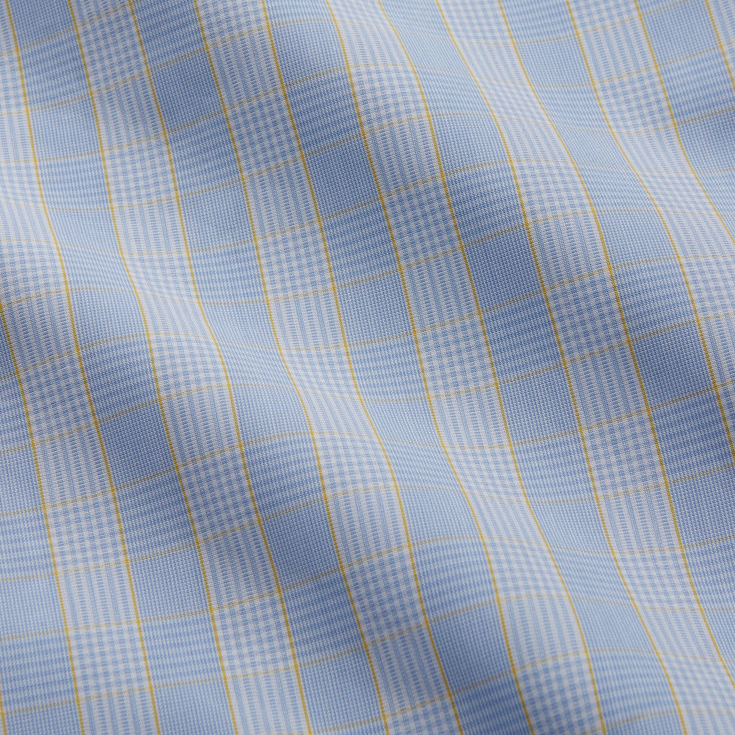View 5 of product Yellow and Blue Glen Check Tailored Fit Shirt with Kent Collar
