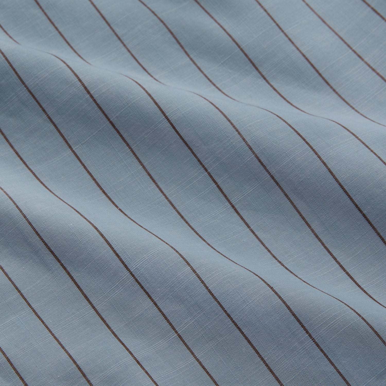 View 2 of product Pale Blue Stripe Cotton Holiday Fit Shirt with Revere Collar & Single Button Cuff
