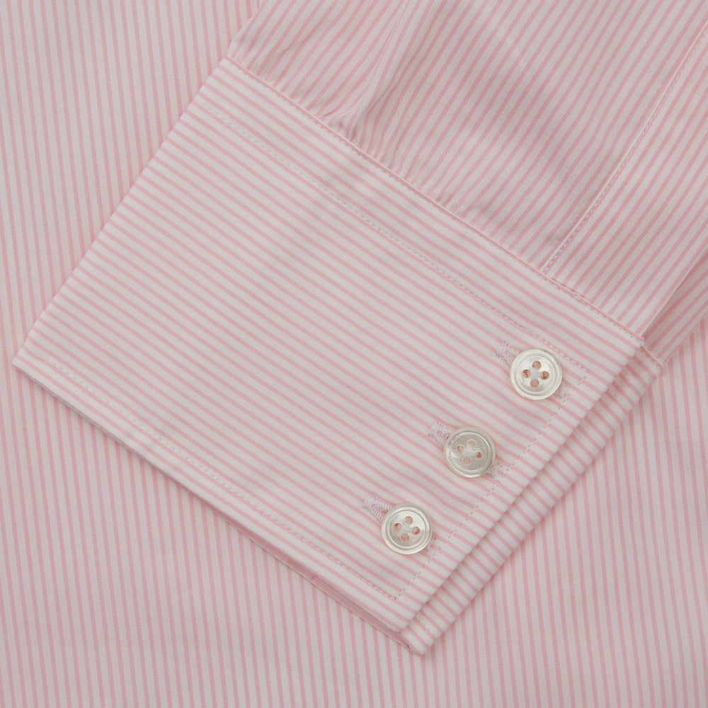 Pink Fine Stripe Regular Fit Shirt with T&A Collar