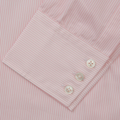 Pink Fine Stripe Regular Fit Shirt with T&A Collar Image 3