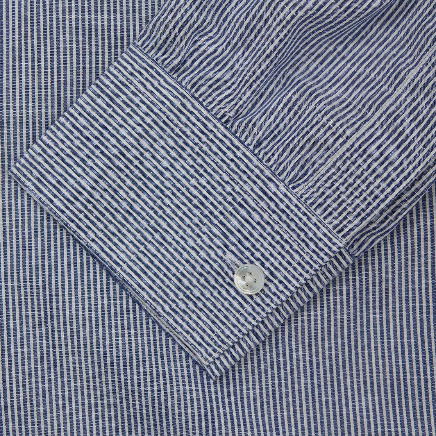 Indigo Chambray Stripe Weekend Fit Shirt With Dorset Collar