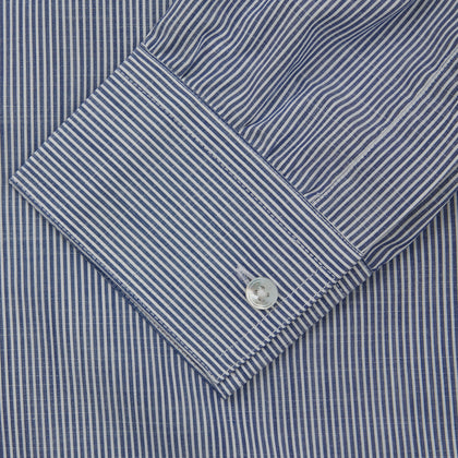 Indigo Chambray Stripe Weekend Fit Shirt With Dorset Collar Image 2