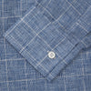 View 4 of product Indigo Linen Glen Check Weekend Fit Shirt with Derby Collar