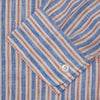 View 3 of product Blue & Red Linen Stripe Weekend Fit Shirt with Stand Collar
