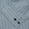 View 3 of product Pale Blue Stripe Cotton Holiday Fit Shirt with Revere Collar & Single Button Cuff