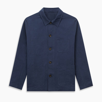 Navy Cotton-Linen Remy Chore Jacket Image 5