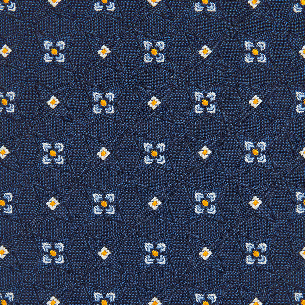 Navy Floral Emblem Tie
