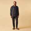 View 4 of product Navy Tailored Pinstriped Drawstring Trousers