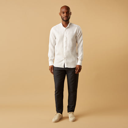 White Linen Weekend Fit Blake Shirt Image 5