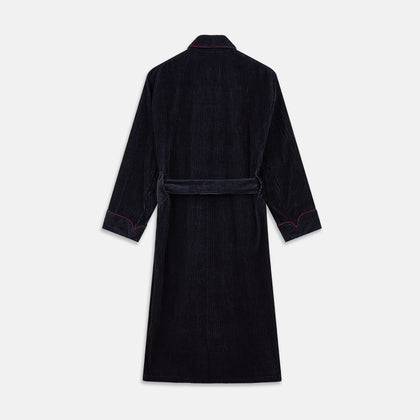 Navy Linen & Cotton Cord Gown Image 5