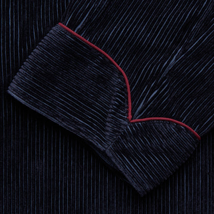Navy Linen & Cotton Cord Gown Image 3