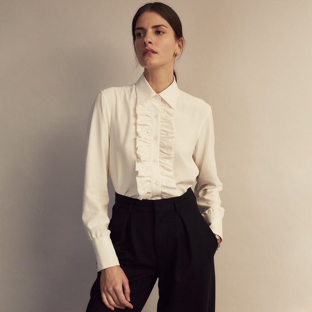 Turnbull and The Deck Cream Silk Romantic Shirt