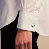 View 2 of product Teal Magnolia Hand-painted Cufflinks
