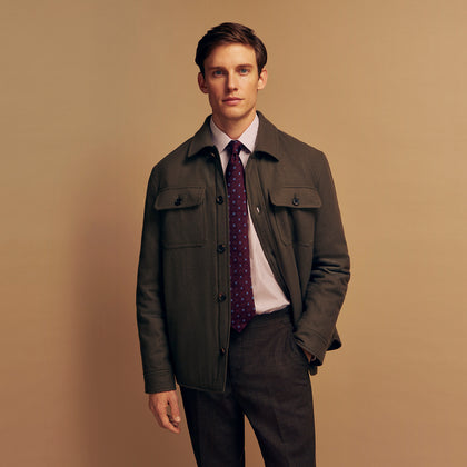 Green Quilted Cashmere Amhurst Overshirt Image 9