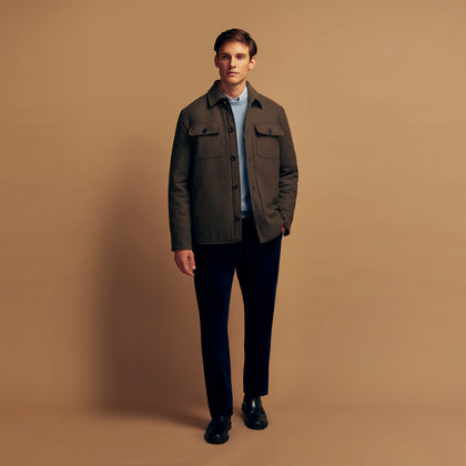 Green Quilted Cashmere Amhurst Overshirt Image 1