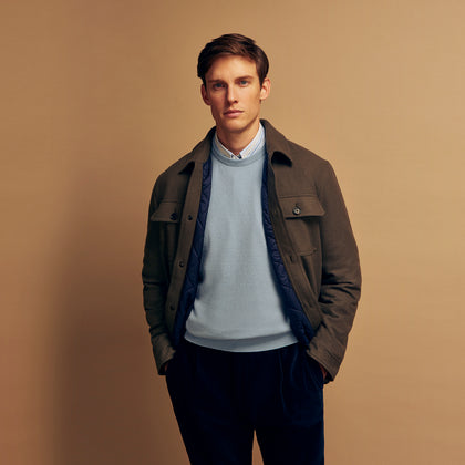 Green Quilted Cashmere Amhurst Overshirt Image 2