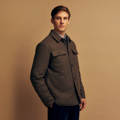 Green Quilted Cashmere Amhurst Overshirt Image 3