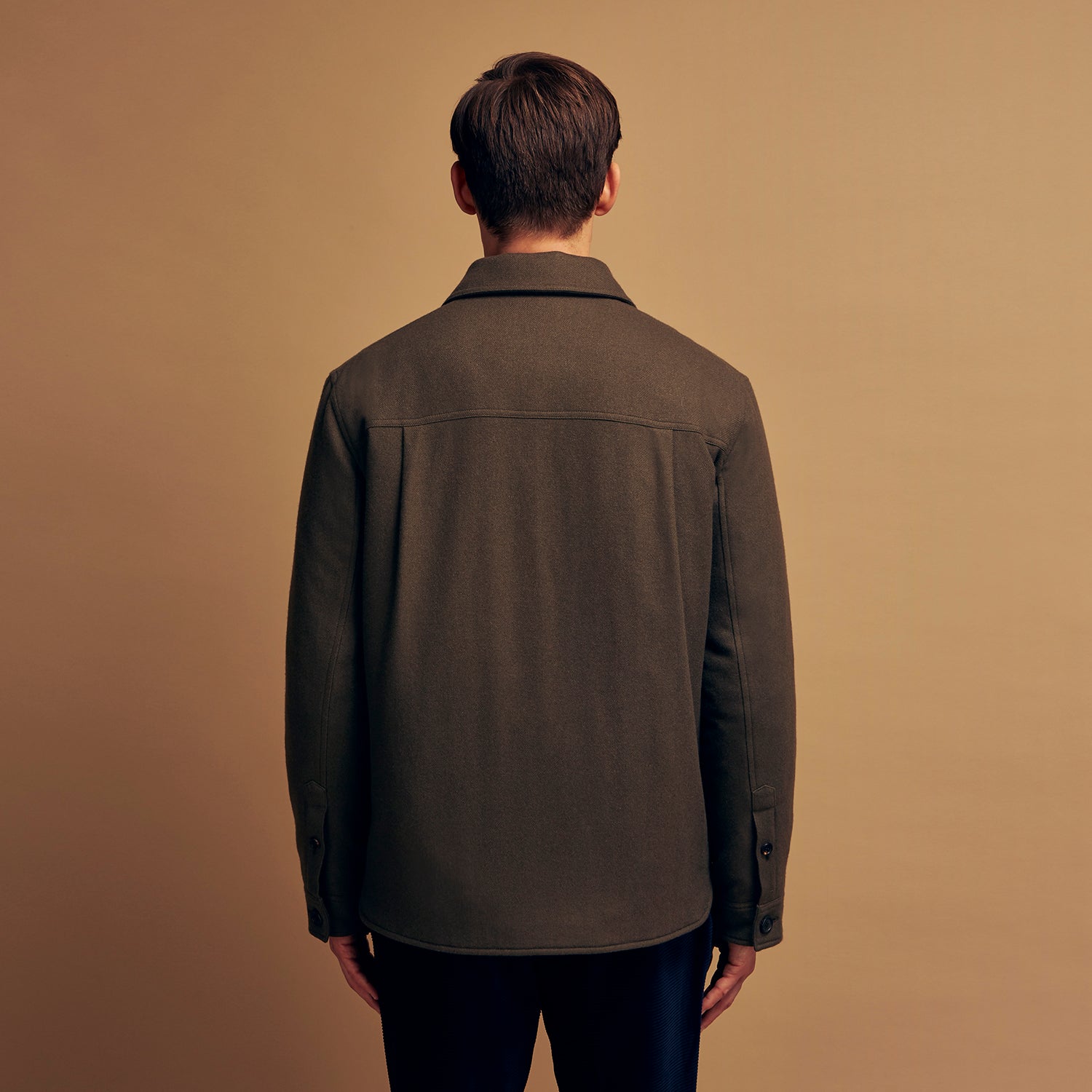 View 5 of product Green Quilted Cashmere Amhurst Overshirt