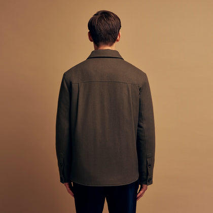 Green Quilted Cashmere Amhurst Overshirt Image 4