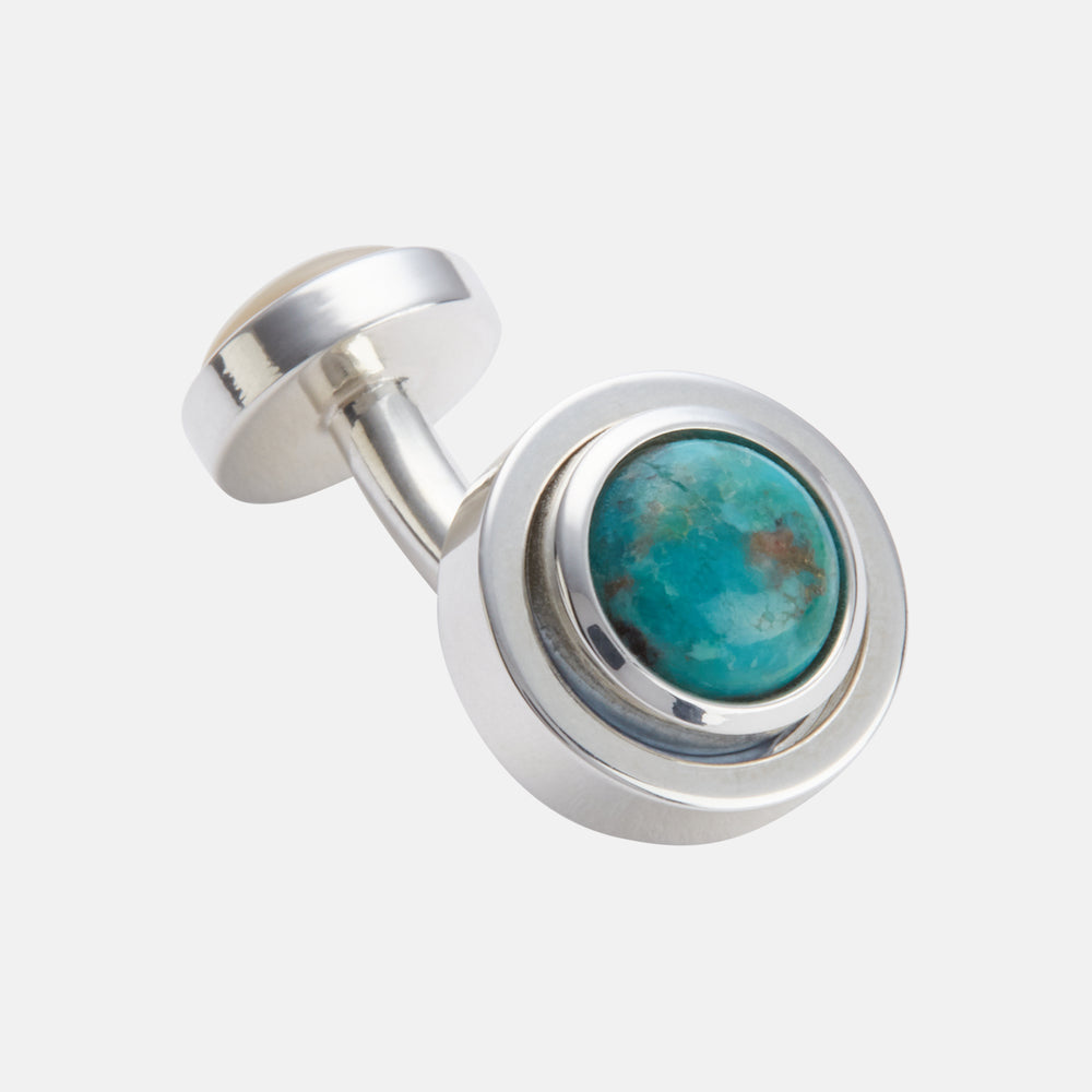 Turquoise Sterling Silver Whitstable Cufflinks
