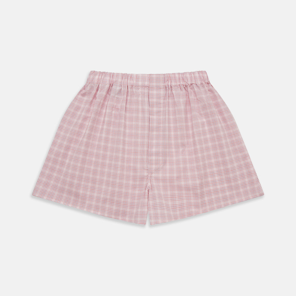Pink Multi Check Cotton Godfrey Boxer Shorts