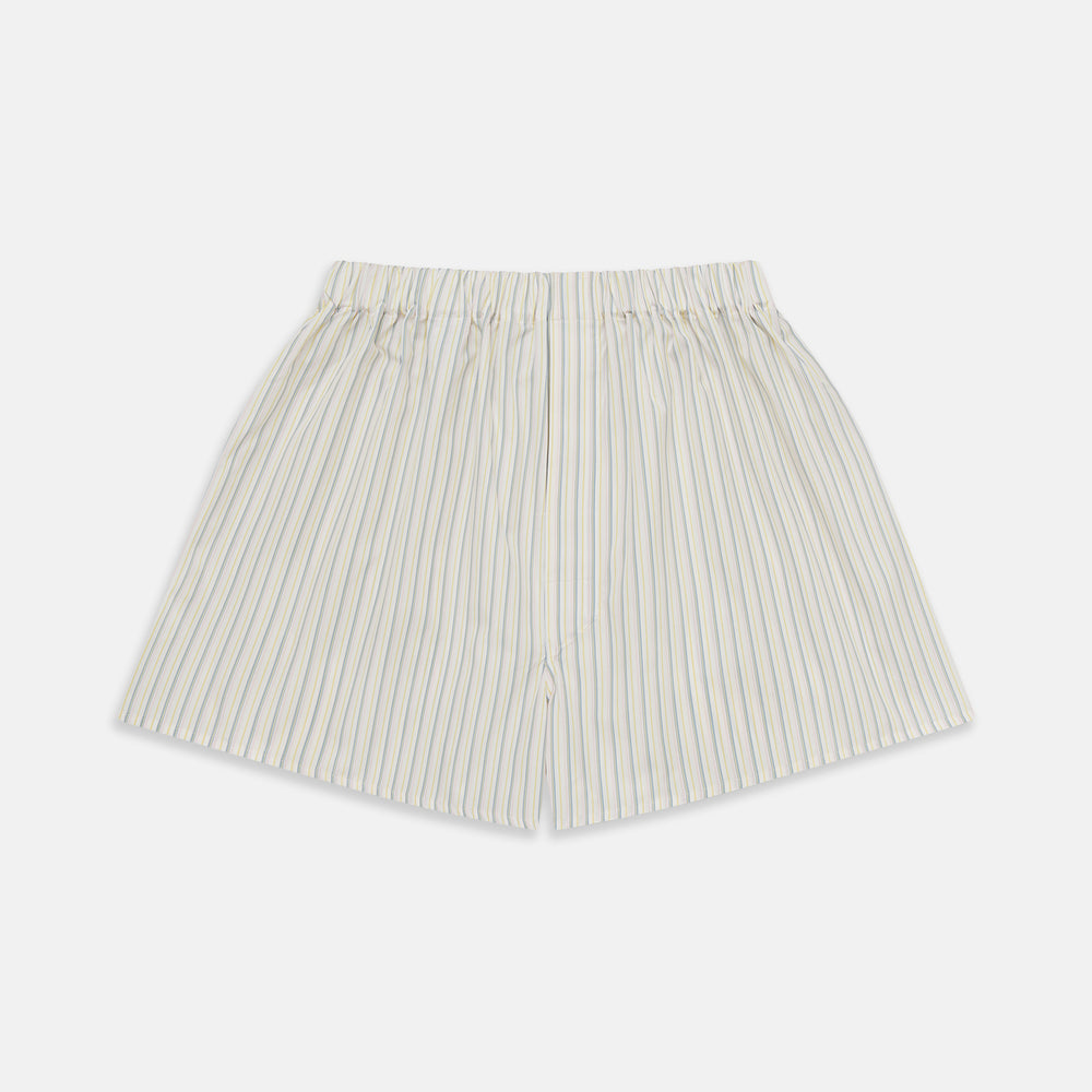 Yellow and Green stripe Cotton Godfrey Boxer Shorts