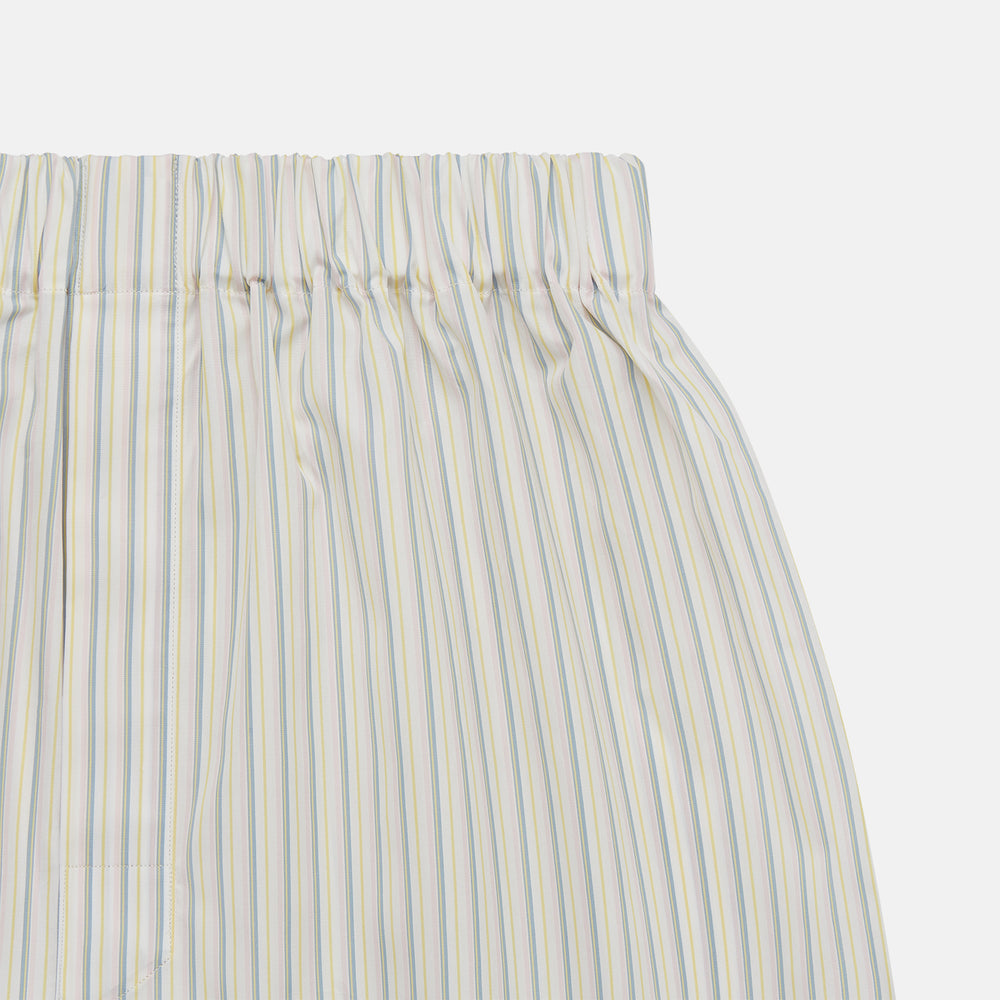 Yellow and Green stripe Cotton Godfrey Boxer Shorts