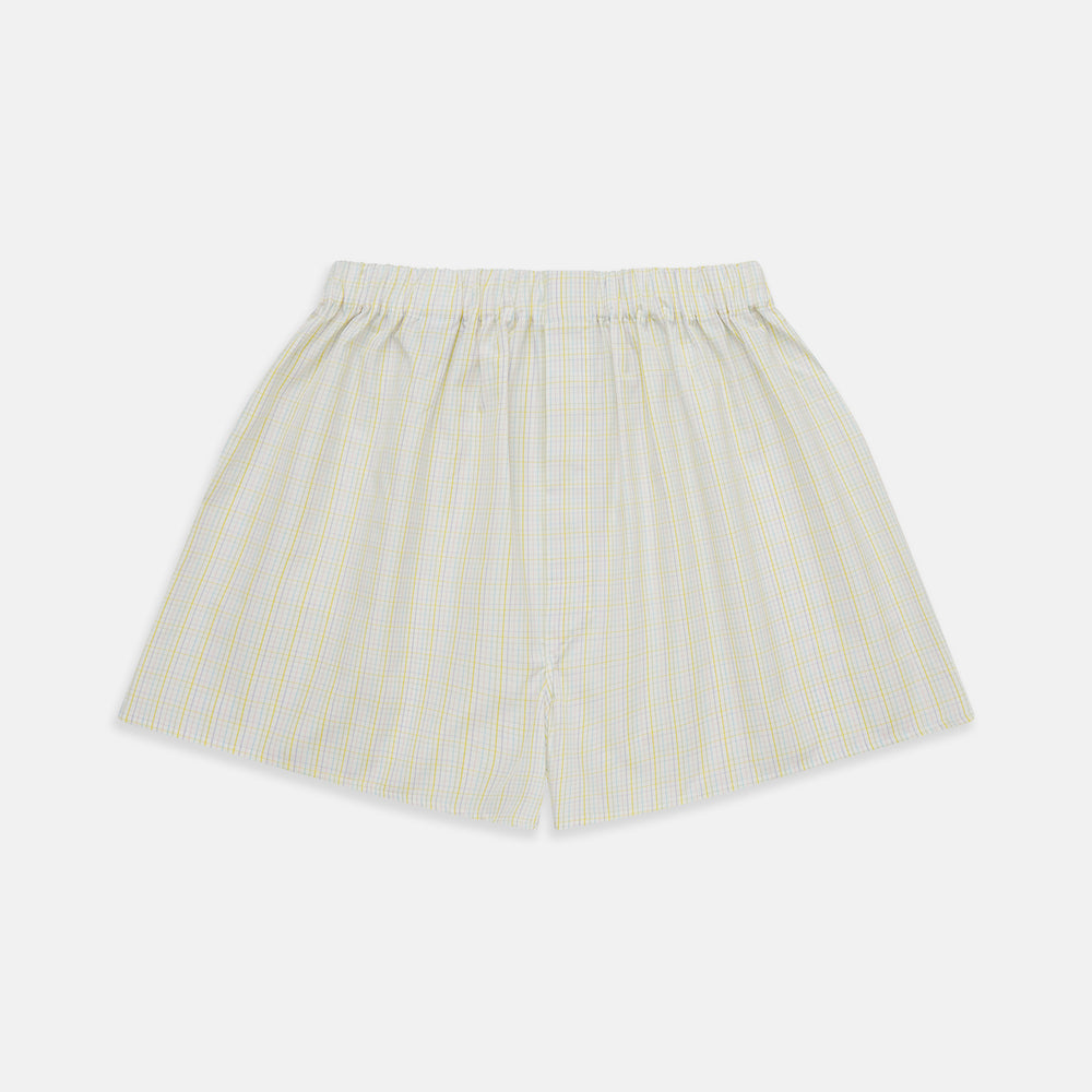 Yellow Multi Check Cotton Godfrey Boxer Shorts