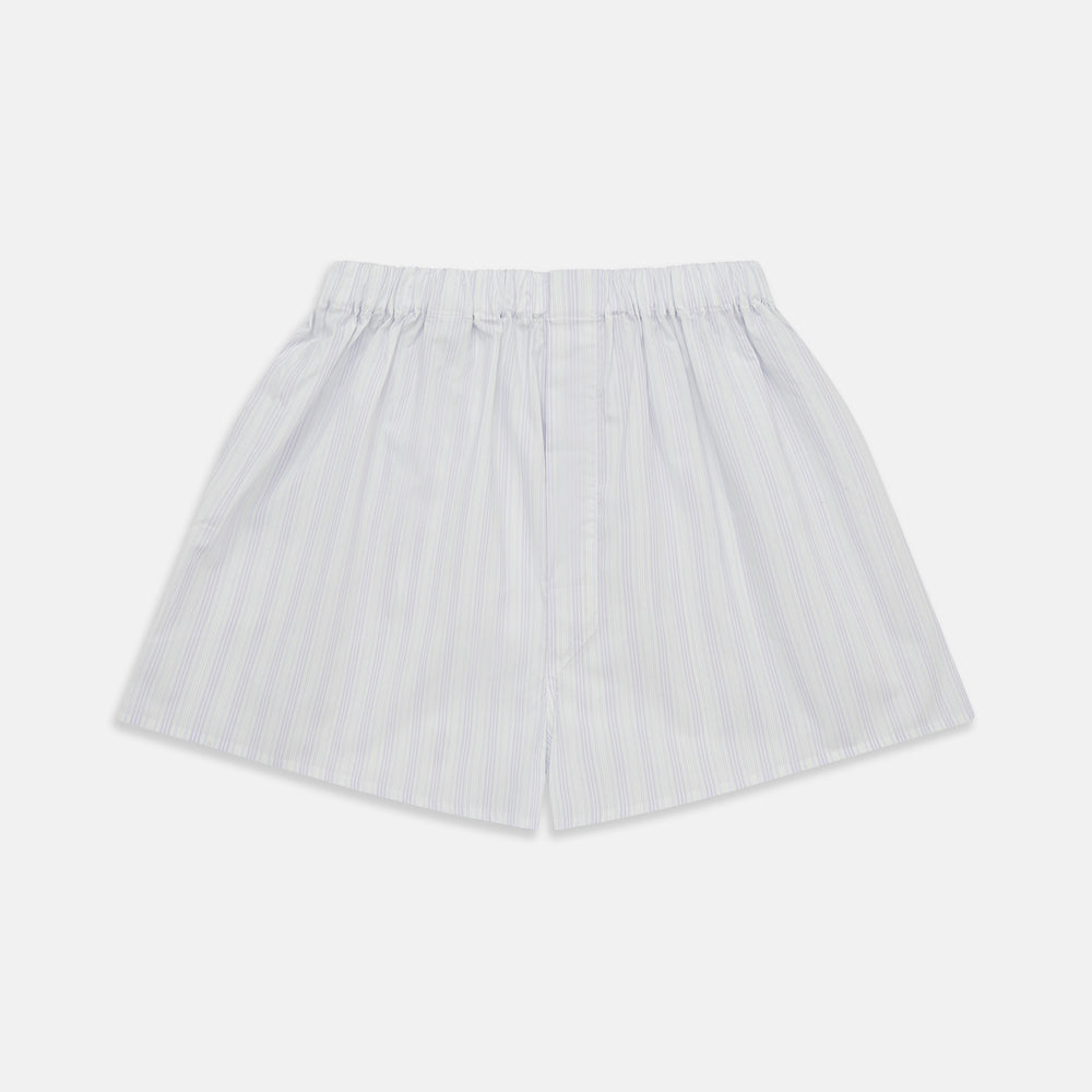 Purple Multi Striped Cotton Godfrey Boxer Shorts