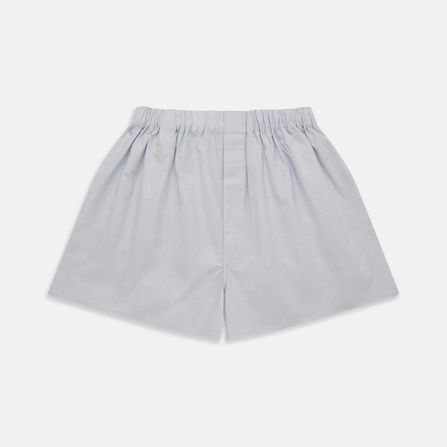 View 1 of product Faded Blue Block Check Cotton Godfrey Boxer Shorts