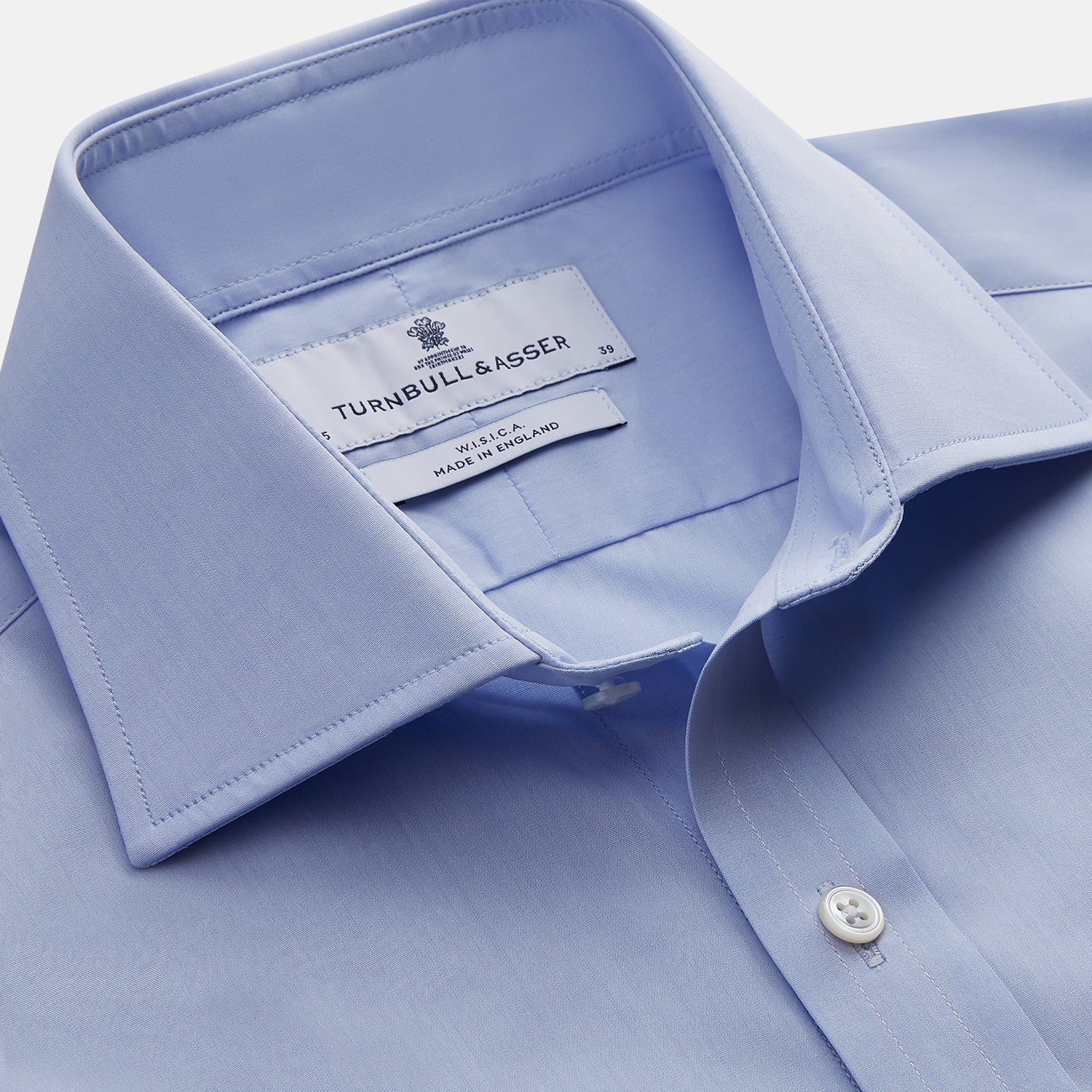 View 2 of product DR. NO Pale Blue West Indian Sea Island Cotton Shirt with DR. NO Collar and Cuff As Seen on James Bond