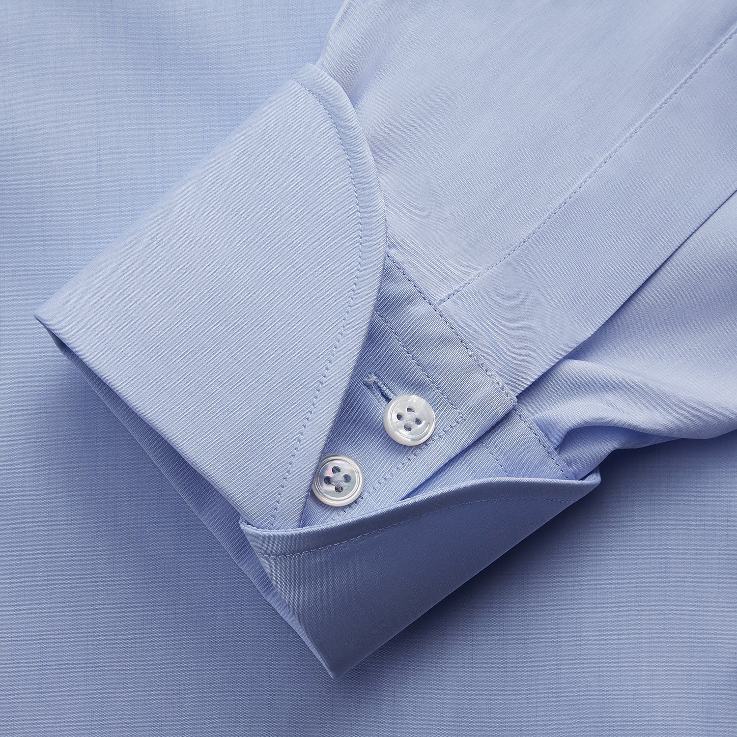 View 3 of product DR. NO Pale Blue West Indian Sea Island Cotton Shirt with DR. NO Collar and Cuff As Seen on James Bond
