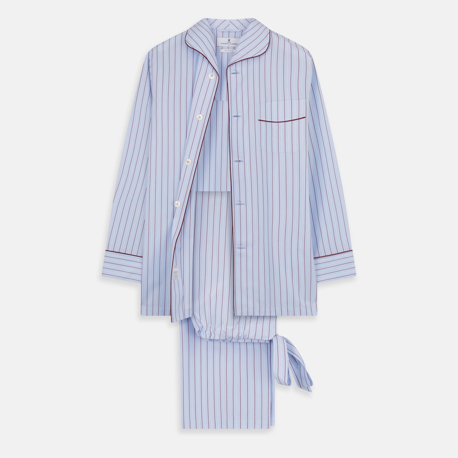 View 1 of product Burgundy Stripe Classic Pyjama Set