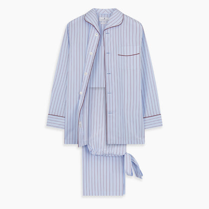 Burgundy Stripe Classic Pyjama Set Image 8