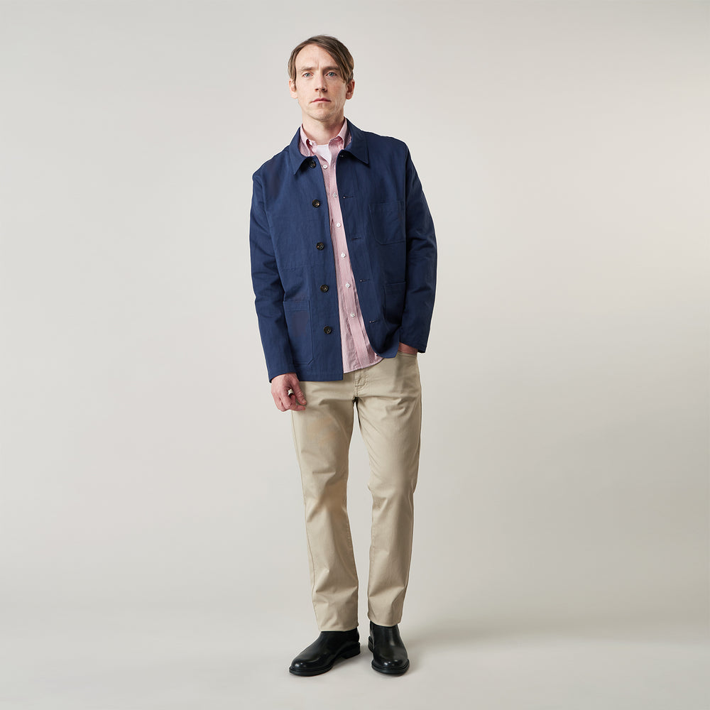 Navy Cotton-Linen Remy Chore Jacket