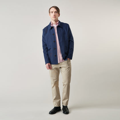 Navy Cotton-Linen Remy Chore Jacket Image 2