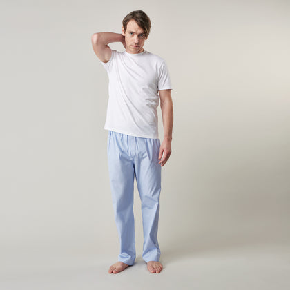 Blue Stripe Cotton Pyjama Trousers Image 5