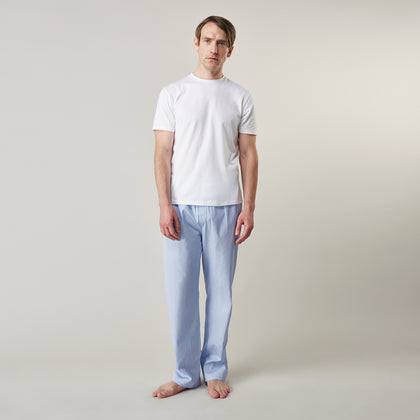 Blue Stripe Cotton Pyjama Trousers Image 6