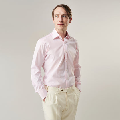 Pink Fine Stripe Regular Fit Shirt with T&A Collar Image 1