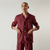 View 2 of product Burgundy Linen Modern Pyjama Set