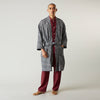 View 1 of product Navy Silk Chequered Kimono Gown