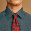View 3 of product Navy Check Regular Fit Flannel Shirt with T&A Collar and 3 Button Cuffs