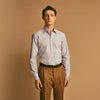 View 1 of product Blue, Orange & Navy Multi Stripe Regular Fit Shirt with T&A Collar and 3 Button Cuffs