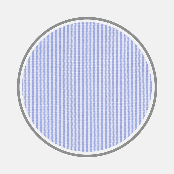 Blue Fine Bengal Stripe Sea Island Quality Cotton Fabric