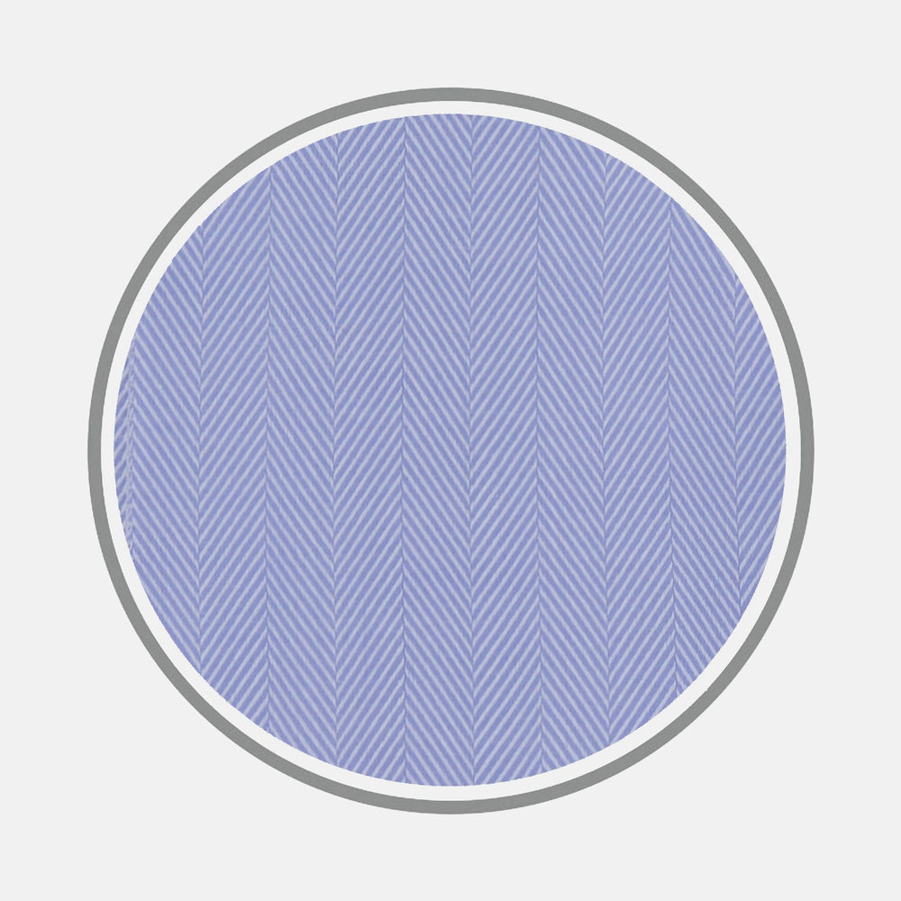 Blue Herringbone Sea Island Quality Cotton Fabric