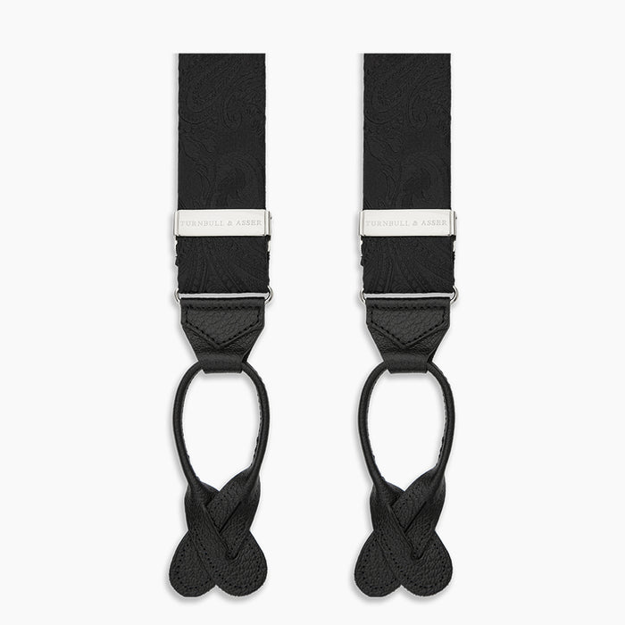Black Paisley Adjustable Silk Braces Image 2