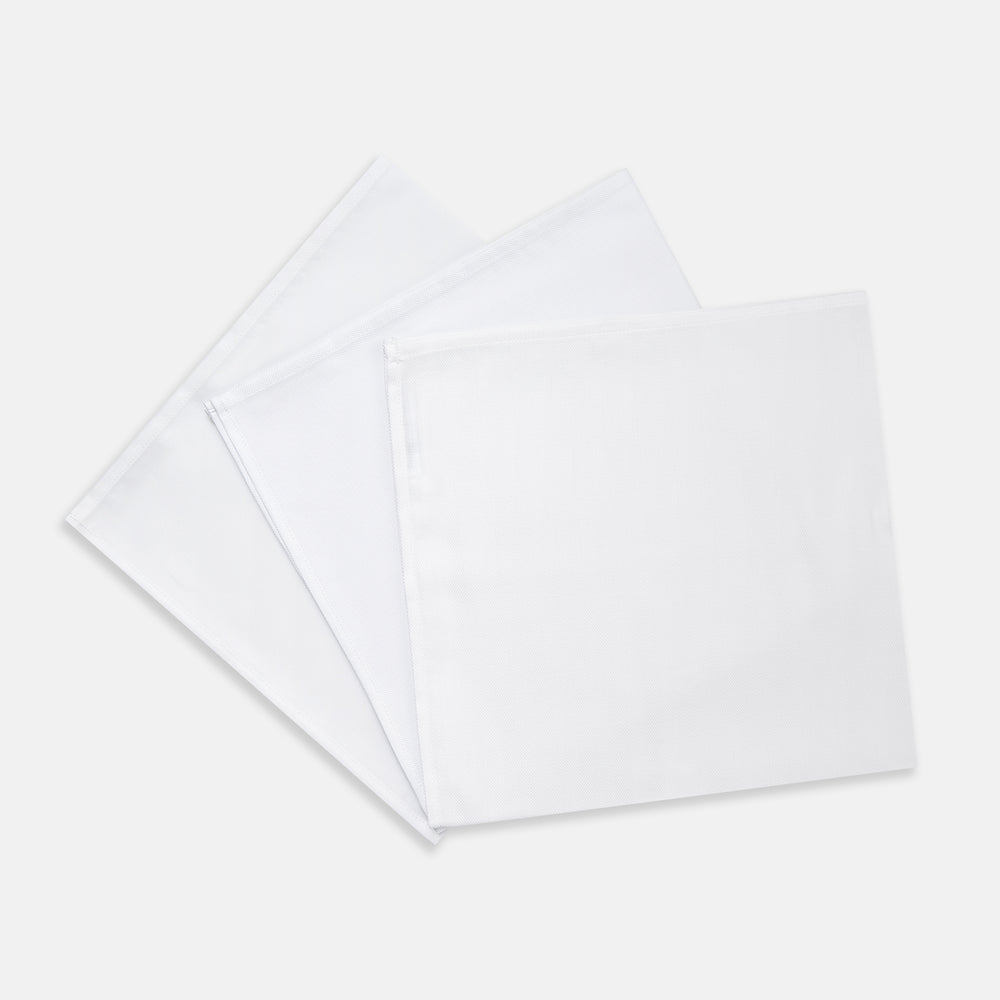 Plain White Cotton Handkerchiefs 3-pack