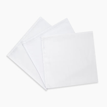 Plain White Cotton Handkerchiefs 3-pack Image 2