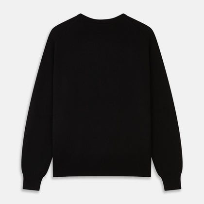 Black Crew Neck Cashmere Jumper Image 2