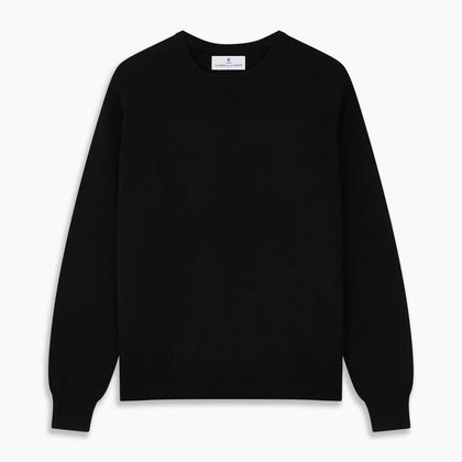 Black Crew Neck Cashmere Jumper Image 3